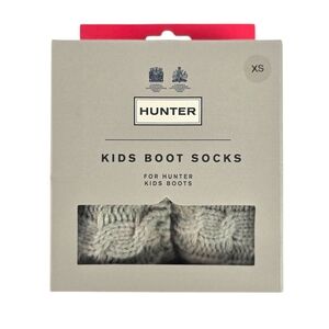 Hunter Kids Boot Socks, Kids 6Stitch Cable Knitted Cuff Boot Socks - XS, Greige